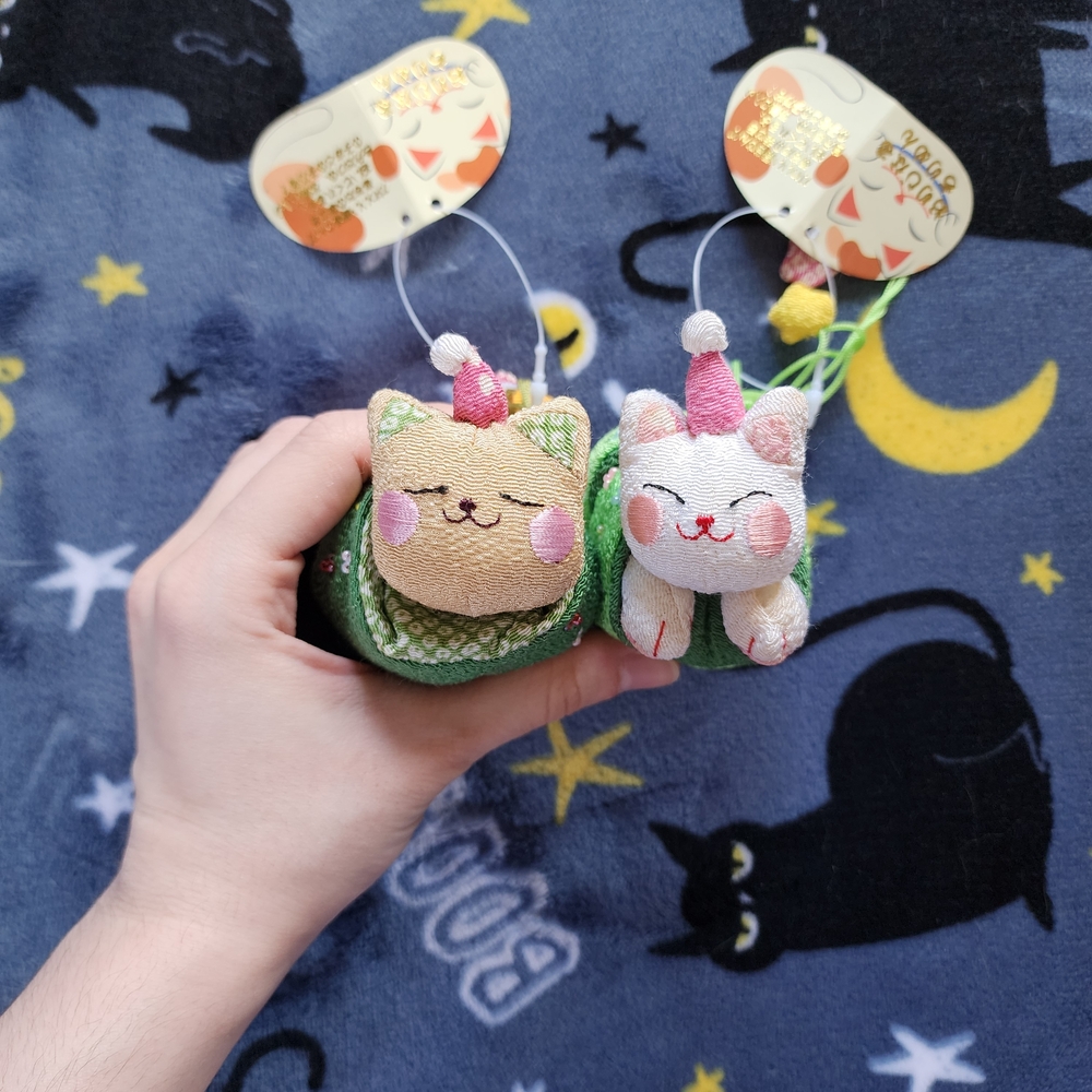 Official Japanese Lucky Cat Plush Keychains